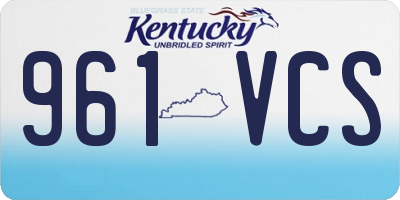 KY license plate 961VCS