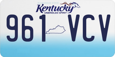 KY license plate 961VCV