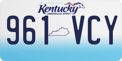 KY license plate 961VCY