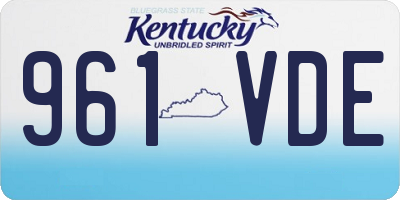 KY license plate 961VDE