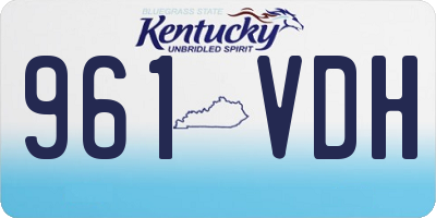 KY license plate 961VDH