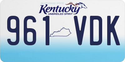KY license plate 961VDK