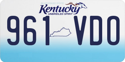 KY license plate 961VDO