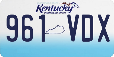 KY license plate 961VDX