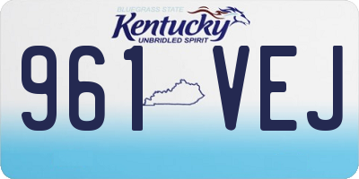KY license plate 961VEJ