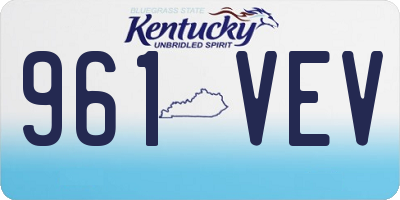 KY license plate 961VEV