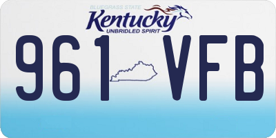 KY license plate 961VFB