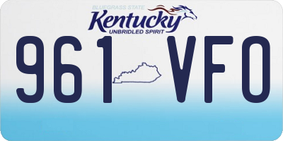 KY license plate 961VFO