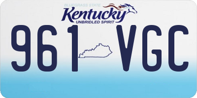 KY license plate 961VGC
