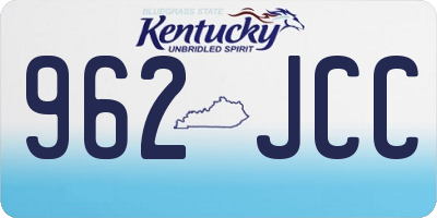 KY license plate 962JCC