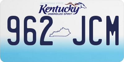 KY license plate 962JCM