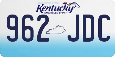 KY license plate 962JDC