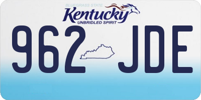 KY license plate 962JDE