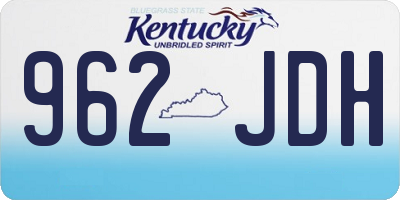 KY license plate 962JDH