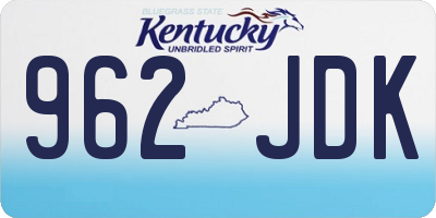KY license plate 962JDK