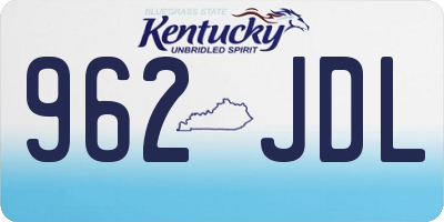 KY license plate 962JDL
