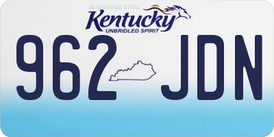 KY license plate 962JDN