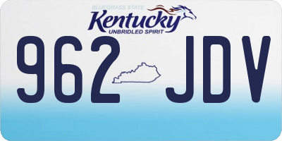 KY license plate 962JDV