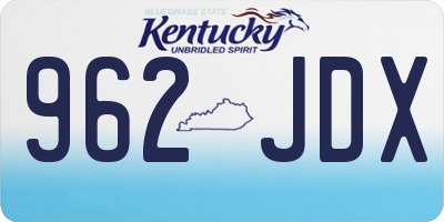 KY license plate 962JDX