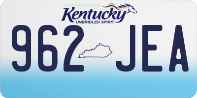 KY license plate 962JEA