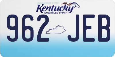 KY license plate 962JEB