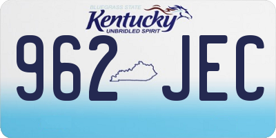 KY license plate 962JEC