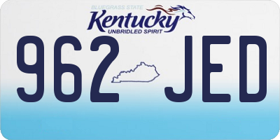 KY license plate 962JED
