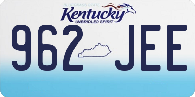KY license plate 962JEE