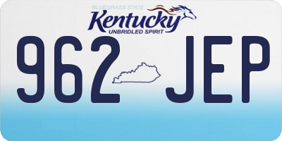 KY license plate 962JEP