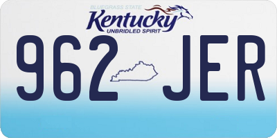 KY license plate 962JER