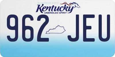 KY license plate 962JEU