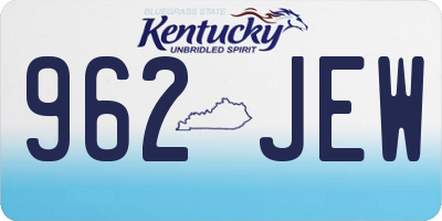KY license plate 962JEW