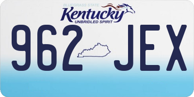 KY license plate 962JEX