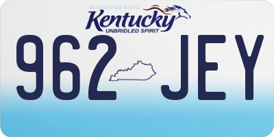 KY license plate 962JEY