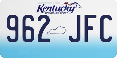 KY license plate 962JFC