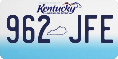 KY license plate 962JFE