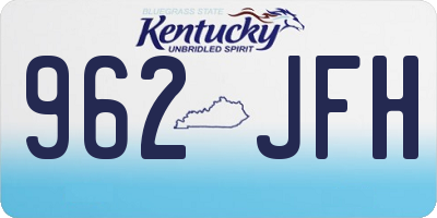 KY license plate 962JFH