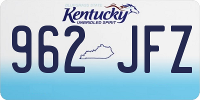 KY license plate 962JFZ