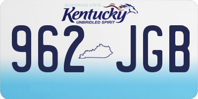 KY license plate 962JGB