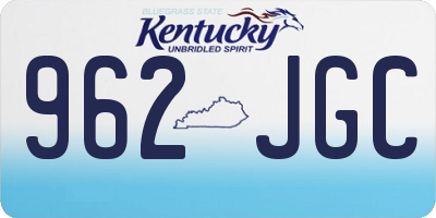 KY license plate 962JGC