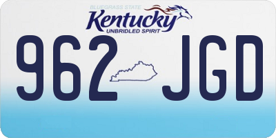 KY license plate 962JGD