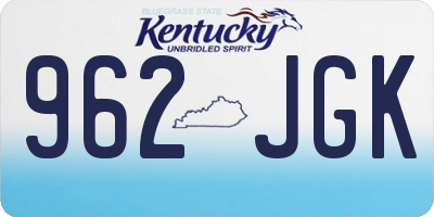 KY license plate 962JGK