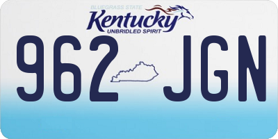 KY license plate 962JGN