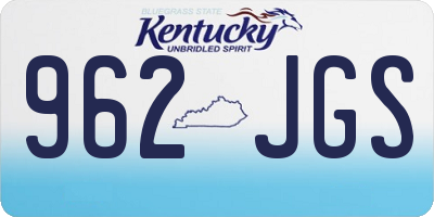 KY license plate 962JGS