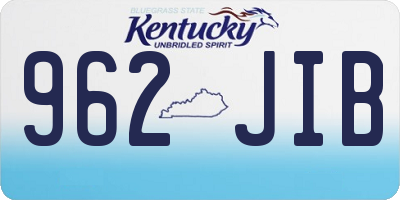 KY license plate 962JIB