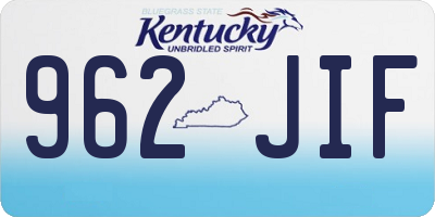 KY license plate 962JIF