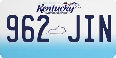 KY license plate 962JIN