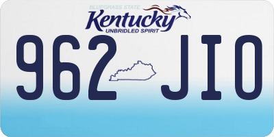 KY license plate 962JIO