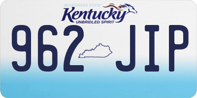 KY license plate 962JIP