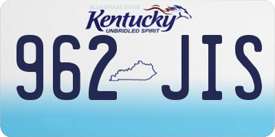 KY license plate 962JIS